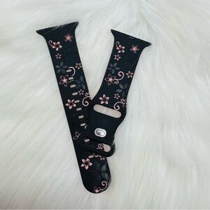 New Black & Pink Floral Design Apple Watch Bands 42mm 44mm 45mm 49mm